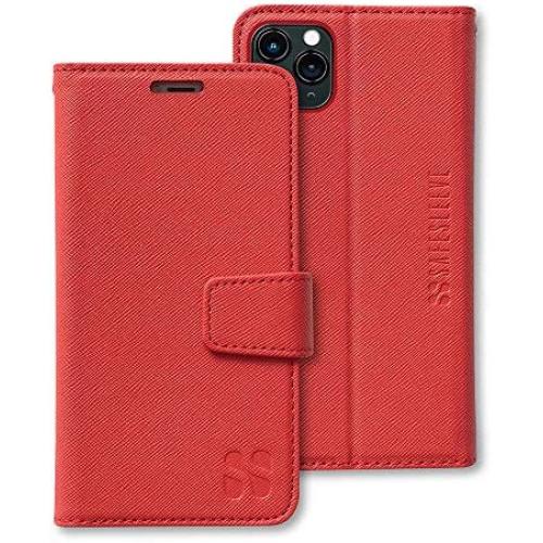 SafeSleeve EMF Protection Anti Radiation iPhone Case: iPhone 11 Pro Max RFID EMF Blocking Wallet Cell Phone Case (Red)