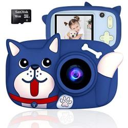 QUELLANCE Kids Camera, Digital Camera for Kids 15.0MP 2.4 Inch HD Shockproof Camera, Kids Video Camera with 16 GB Memory Card, Mini Kids Camcorder (1920x1080P) Camera Gifts for Girls Boys, Blue