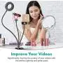 Movo Desk Ring Light with Stand and Phone Holder with VXR10 Video Microphone Compatible with iPhone, Android Smartphones - Smartphone Video Recording Kit Perfect for Vlogging and YouTube Equipment