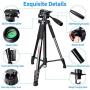 Camera Tripod, FOSITAN 72-inch Compact Travel Tripod with Quick Release Plate and Phone Holder for Camera DSLR Canon Nikon Sony Smartphone Video Tripod with 360° Panorama for Video Shoting Still-Lifes