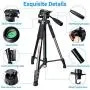 Camera Tripod, FOSITAN 72-inch Compact Travel Tripod with Quick Release Plate and Phone Holder for Camera DSLR Canon Nikon Sony Smartphone Video Tripod with 360° Panorama for Video Shoting Still-Lifes