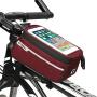 AINAAN Bicycle Front Beam Waterproof, Mountain Bike Riding Storage Bag, Oversized 6.0-inch Mobile Phone Collection, Upgrade, Red