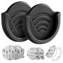 Car Grips Mount for Phone Stand, pop-tech 2 Pack Car Phone Holder for Collapsible Grip/Socket Mount Users with 3M Sticky Adhesive Replacement Used on Dashboard, Home, Desk, Wall - Black.