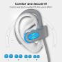 Mpow Flame S Bluetooth Headphones Sports, aptX-HD Bass+ Loud Sound, Bluetooth 5.0 Sport Headphones Running Earbuds W/12H Playtime, IPX7 Waterproof, cVc8.0 Noise Cancelling Mic W/Carrying Case,BlueGrey