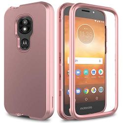 AMENQ Moto E5 Cruise Case, Moto E5 Play/Moto E5 Go Case Heavy Duty Shockproof with Rugged Hard PC and TPU Bumper Protective Armor Phone Cover for Motorola Moto E Play (5th Gen) 2018 (Rose Gold)