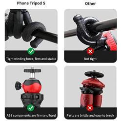 Phone Tripod, Portable Cell Phone Camera Tripod Stand with Wireless Remote, Flexible Tripod Stand for Selfies/Vlogging/Streaming/Photography Compatible with iPhone, Android Phone, Sports Camera GoPro