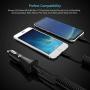Syncwire iPhone USB Car Charger - Upgrade 4.8A/24W Car Charging Adapter with Built-in Coiled [MFI Certified] Lightning Cable for Apple iPhone 11/Xs/XS Max/XR/X/8/7/6s/6 Plus, iPad & More - Black