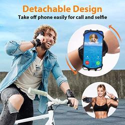 Wristband Phone Holder for iPhone XR/11/X/8 Plus/8/7/6 Plus/iPod Touch, Detachable Sports Wristband for Androids, Samsung Galaxy, all 4-6.5Phones, 360°Rotatable with Key Holder