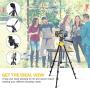 Phone Tripod, Torjim 50-inch Extendable and Lightweight Aluminum Tripod Stand with Bluetooth Remote Shutter, Phone Clip, Portable Travel Tripod for Photography, Video Recording, Vlogging, and More
