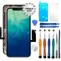 Ace Tech Compatible with iPhone XR LCD Screen Replacement 6.1 inch (Model A1984, A2105, A2106, A2108) Touch Display digitizer Repair kit Assembly Metal Backplate preinstalled
