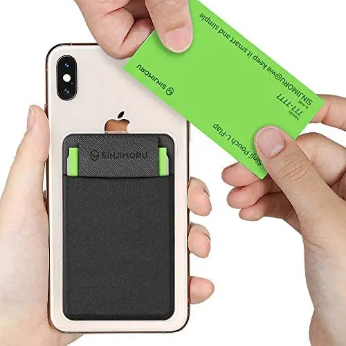 Sinjimoru Business Card Holder for Back of Phone, Reusable iPhone Stick on Wallet, Credit Card Holder for Smartphone. Sinji Pouch L-Flap, Black Sinjimoru Business Card Holder for Back of Phone, Reusable iPhone Stick on Wallet, Credit Card Holder for Smartphone. Sinji Pouch L-Flap, Black