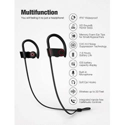 Otium Bluetooth Headphones, Best Wireless Sports Earphones w/Mic IPX7 Waterproof HD Stereo Sweatproof in-Ear Earbuds Gym Running Workout 8 Hour Battery Noise Cancelling Headsets