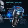 VicTsing (Upgraded Version) V5.0 Bluetooth FM Transmitter for Car, QC3.0 & LED Backlit Wireless Bluetooth Audio Adapter Music Player/Car Kit with Hands-Free Calls, Siri Google Assistant