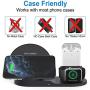 Wireless Charger for AirPods Pro, Coobetter 3 in 1 Wireless Charging Station,Wireless Charging Stand Watch Charger Compatible with iPhone 11/11 pro /11 Pro Max/Xs/XS Max/XR/X / 8 /8P (Black)