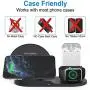 Wireless Charger for AirPods Pro, Coobetter 3 in 1 Wireless Charging Station,Wireless Charging Stand Watch Charger Compatible with iPhone 11/11 pro /11 Pro Max/Xs/XS Max/XR/X / 8 /8P (Black)