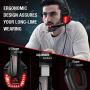 CLEVO Gaming Headset, PC Headphone with Microphone Stereo Sound for PS4 Xbox One PC Noise Cancelling Over-Ear Headphones with Mic 3.5mm Jack Volume Control LED Light