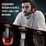 CLEVO Gaming Headset, PC Headphone with Microphone Stereo Sound for PS4 Xbox One PC Noise Cancelling Over-Ear Headphones with Mic 3.5mm Jack Volume Control LED Light