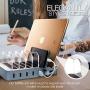 Hercules Tuff Charging Station for Multiple Devices - 6 Short Mixed Cables Included for Cell Phones, Smart Phones, Tablets, and Other Electronics - Multi Charger Organizer Docking Station