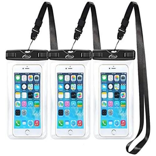 AiRunTech Waterproof Case(3-Pack), Waterproof Cell Phone Dry Bag for iPhone Xs/XS Max/XR/X, iPhone 8/8 Plus/7/7 Plus/6/6s, Samsung Galaxy S9/S8/S7 Google Pixel and All Devices Up to 6.6 Inches