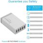 Desktop 5 Port USB Wall Charger 40W 8A, USB Hub Charging Station for Multiple Devices, Protable Multi Port USB Charger for Cell Phone x 8 8 Plus Pro, Pad, Android Smart Phone and More