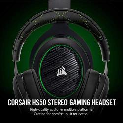 CORSAIR HS50 - Stereo Gaming Headset - Discord Certified Headphones - Designed to Work with Xbox One - Green