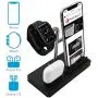 Macally Airpod iPhone and Watch Charging Station - Cable Management for Your Nightstand or Desk - Compatible with All iPhone iWatch & Airpod Series Using OEM Cables - 3 in 1 iPhone Charging Station Macally Airpod iPhone and Watch Charging Station - Cable Management for Your Nightstand or Desk - Compatible with All iPhone iWatch & Airpod Series Using OEM Cables - 3 in 1 iPhone Charging Station