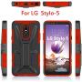 HNHYGETE Designed for LG STYLO 5 Plus(2019) Case,LG Stylo 5 Cell Phone Case,Dual Layer Heavy Duty Non Slip Shockproof Bumper Rugged Protective Cover (red)