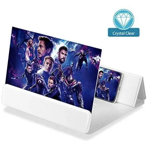 【2020 Update Version】 12 Phone Screen Magnifier with Foldable Magnetic Leather,3D Magnifier Projector Screen for Movie Video and Game Easy Collection and Compatible with Any Smartphones(White) 【2020 Update Version】 12 Phone Screen Magnifier with Foldable Magnetic Leather,3D Magnifier Projector Screen for Movie Video and Game Easy Collection and Compatible with Any Smartphones(White)