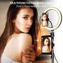 JOGDRC 10.2" Selfie Ring Light with Tripod Stand & Phone/Pad Holder for Live Sream/Makeup, Mini LED Camera Ringlight for YouTube Video/Photography Compatible with iPhone 11 Xs Max XR iPad Android