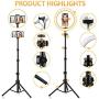 10.2" Ring Light with Stand and Phone Holder, Adjustable(16.56 to 53.5) Selfie Ring Light, 3 Lighting Modes and 11 Brightness Levels, Ring Light for YouTube Video/Live Stream/Makeup/Photography