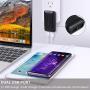 Slim USB Wall Charger, Pofesun 2 Pack Flat Dual Port USB Wall Charger Charging Block Adapter with Foldable Plug Compatible with iPhone Xs/XS Max/XR/X/8/8 Plus/7/6S/ 6S Plus,Samsung Galaxy,HTC-Black