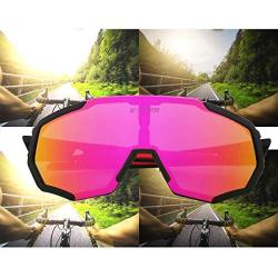 X-TIGER Polarized Cycling Bike Sunglasses,Bicycle Glasses with 3 Interchangeable Lenses