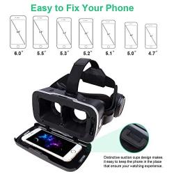 Pansonite Vr Headset with Remote Controller[New Version], 3D Glasses Virtual Reality Headset for VR Games & 3D Movies, Eye Care System for iPhone and Android Smartphones