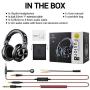 OneOdio A71 Over Ear Headsets with Boom Mic - PS4 Xbox One PC Laptop Wired Stereo Headphones with On-Line Volume & Share-Port Headsets for Gaming Office Phone Call DJ