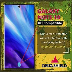 DeltaShield Screen Protector for Samsung Galaxy Note 10 (6.3 inch Display) (2-Pack) (Slim Design for Cases) BodyArmor Anti-Bubble Military-Grade Clear TPU Film