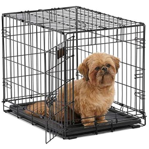 MidWest Homes for Pets Dog Crate | iCrate Single Door & Double Door Folding Metal Dog Crates | Fully Equipped