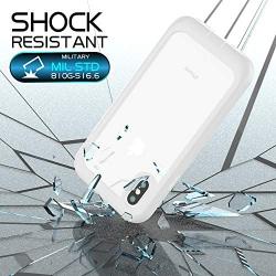 Eonfine iPhone X Case/iPhone Xs Case, Built-in Screen Protector Real 360° Full Body Protection Heavy Duty Shockproof Rugged Cover Skin for iPhone X/Xs 5.8inch (White/Clear)