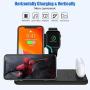 Wireless Charger,4 in 1 Wireless Charging Station Compatible for iPhone SE 2020/11/11 Pro Max/XR/XS Max/Xs/X,Wireless Charger Stand for iWatch 5/Airpods Pro,for Samsung S20/S10(No AC Adapter)