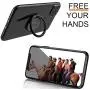 Phone Ring Holder Finger Kickstand - 360° Rotation Metal Ring Grip for Magnetic Car Mount, Compatible with All Smartphone