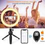 Selfie Ring Light with Tripod Stand and Phone Holder, 9&quotDimmable Desktop LED Circle Light Ringlight for Live Stream, Makeup, YouTube, Video Shooting with Remote Control, 3 Light Modes & 10 Brightness