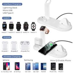 Wireless Charger, QI-EU 3 in 1 Qi-Certified Fast Charging Station for iWatch AirPods Pro, Wireless Charging Stand Compatible for iPhone 11/11Pro/11Pro Max/XR/Xs/Xs Max/X/8/8Plus Samsung Galaxy S20/S10