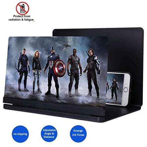 2019 Phone Screen Magnifier, 3D Smart Phone Screen Enlarger HD Movie Amplifier Foldable Cell Phone Holder Stand for iPhone Samsung Galaxy S7 and All other Mobile Phones