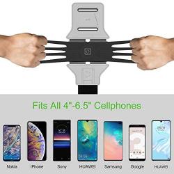 VUP Armband,360 Detachable Running Arm Band for iPhone XR/XS Max//8Plus/8/7/6s,Samsung Galaxy S10 Plus/S10/S9 Plus/S9/S8/S7,Note 4/5/8/9 Google Pixel 3/2 X with Key Holder (Silver)