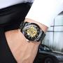 Mens Watches Mechanical Automatic Self-Winding Stainless Steel Skeleton Luxury Waterproof Diamond Dial Wrist Watches for Men