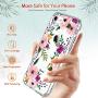 GiiKa iPhone 8 Case, iPhone 7 Case with Screen Protector, Clear Heavy Duty Protective Case Floral Girls Women Hard PC Back Case with Slim TPU Bumper Cover Phone Case for iPhone 8, Small Flowers
