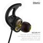 Phaiser BHS-790 Bluetooth Headphones with Dual Graphene Drivers and AptX Bluetooth 5.0 Sport Headset with Mic - Wireless Earbuds for Running - Sweatproof, Blackout