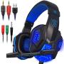 Gaming Headset with Mic, LED Light for Laptop Computer, Cellphone, PS4 so on, DLAND 3.5mm Wired Noise Isolation - Volume Control