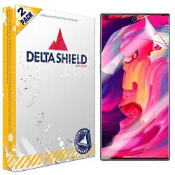 DeltaShield Screen Protector for Samsung Galaxy Note 10+ Plus (Note 10+ 5G, 6.8 inch Display) (2-Pack) (Slim Design for Case) BodyArmor Anti-Bubble Military-Grade Clear TPU Film