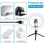 10" LED Selfie Ring Light with Tripod Stand Cell Phone Holder for Make Up/Live Stream,Desk Dimmable Ring Light for YouTube Video/Photography,3 Light Mode(Remote Control Inclued)