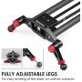 Kamerar 31” Fluid Motion Video Slider: flywheel, counterweight, light carbon fiber rails, adjustable legs, dslr camera/camcorder stabilization track, tripod mount ready, stabilizer for filming